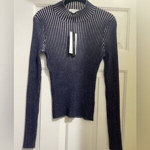 NWT Lindsey Ribbed Mock-Neck Sweater in Blueberry